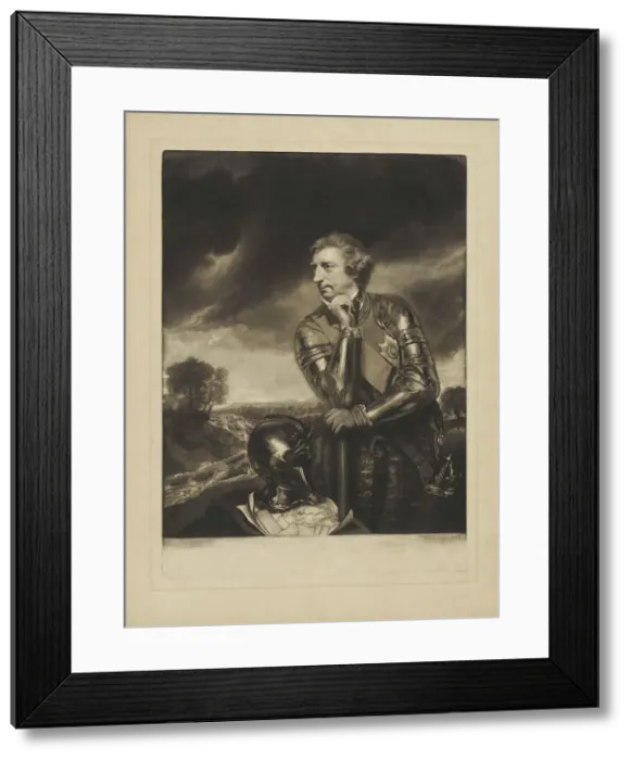 Framed Print : Sir Jeffrey Amherst, K. B. 1766. Creator: James Watson Framed Print : Sir Jeffrey Amherst, K. B. 1766. Creator: James Watson