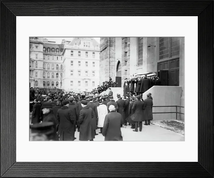 Framed Print : Reid Funeral - leaving the Cathedral, 1913. Creator: Bain News Service Framed Print : Reid Funeral - leaving the Cathedral, 1913. Creator: Bain News Service