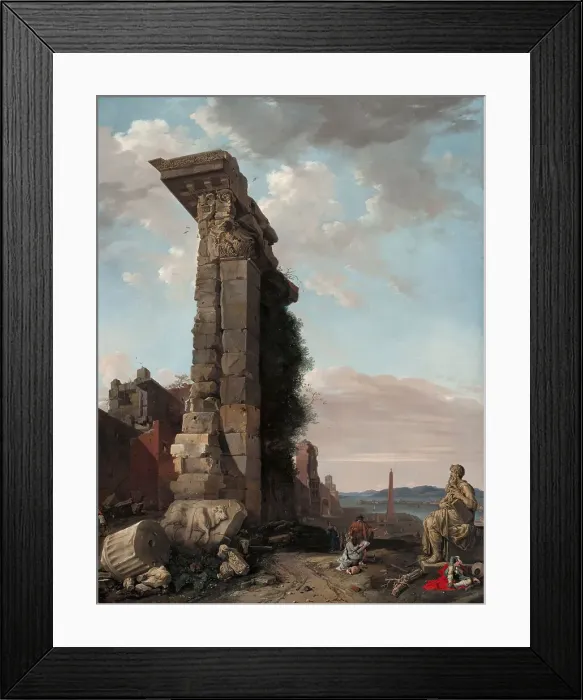 Framed Print : Capriccio with Roman Ruins, Sculptures and a Port, 1650. Creator: Bartholomeus Breenbergh Framed Print : Capriccio with Roman Ruins, Sculptures and a Port, 1650. Creator: Bartholomeus Breenbergh