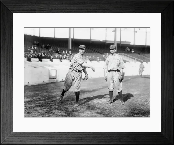 Framed Print : Bob Fisher & George Cutshaw, Brooklyn NL, at the Polo Grounds, NY (baseball), 1912. Creator: Bain News Service Framed Print : Bob Fisher & George Cutshaw, Brooklyn NL, at the Polo Grounds, NY (baseball), 1912. Creator: Bain News Service