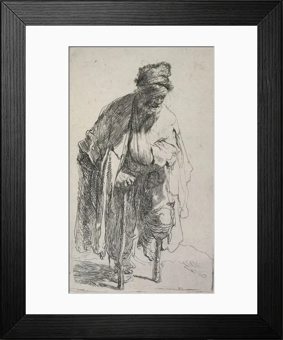 Framed Print : Beggar with a wooden leg, c.1630. Creator: Rembrandt Harmensz van Rijn Framed Print : Beggar with a wooden leg, c.1630. Creator: Rembrandt Harmensz van Rijn