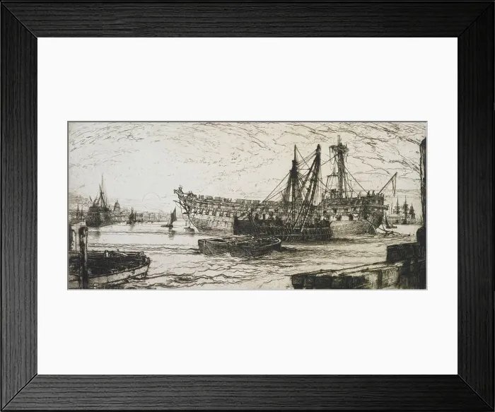 Framed Print : Breaking up of the Agamemnon, 1870. Creator: Francis Seymour Haden Framed Print : Breaking up of the Agamemnon, 1870. Creator: Francis Seymour Haden