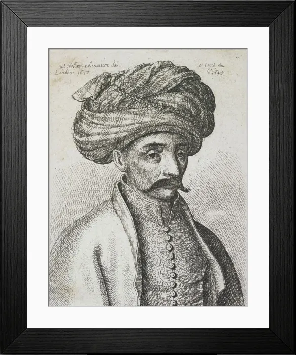 Framed Print : Turk's head, 1645. Creator: Wenceslaus Hollar Framed Print : Turk's head, 1645. Creator: Wenceslaus Hollar