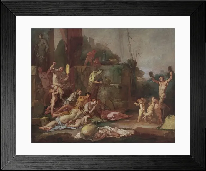 Framed Print : Bacchanal, 1660. Creator: Giulio Carpioni Framed Print : Bacchanal, 1660. Creator: Giulio Carpioni