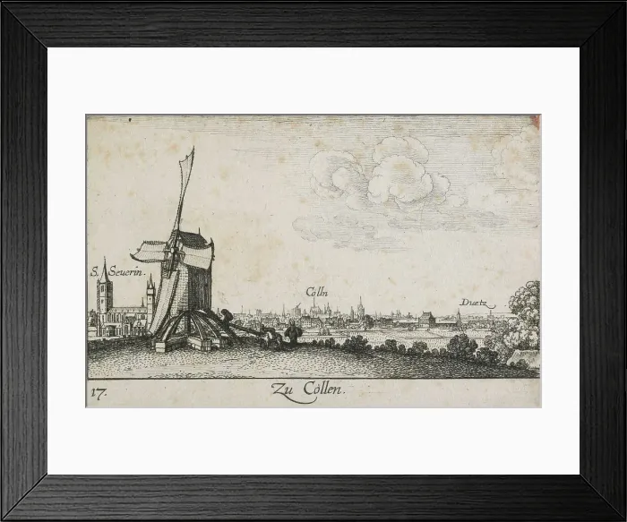 Framed Print : Amoenissimæ aliquot locorum... effigies. Plate 17. Zu Cöllen, 1635. Creator: Wenceslaus Hollar Framed Print : Amoenissimæ aliquot locorum... effigies. Plate 17. Zu Cöllen, 1635. Creator: Wenceslaus Hollar