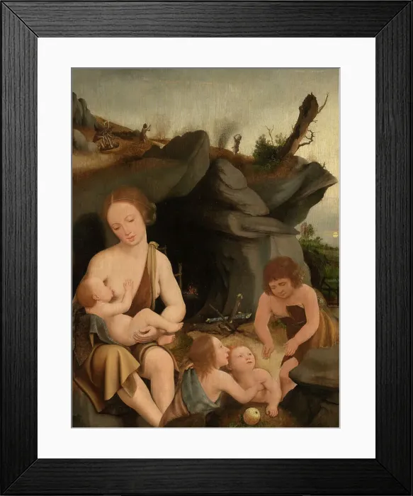 Framed Print : Eve And Four Children, c1520. Creator: Jan Mostaert Framed Print : Eve And Four Children, c1520. Creator: Jan Mostaert
