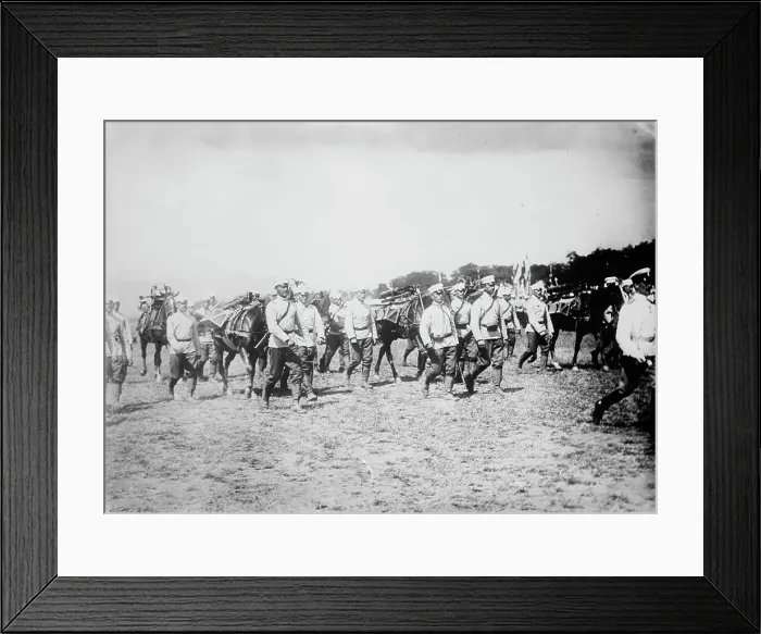 Framed Print : Bulgarians on march, between c1910 and c1915. Creator: Bain News Service Framed Print : Bulgarians on march, between c1910 and c1915. Creator: Bain News Service