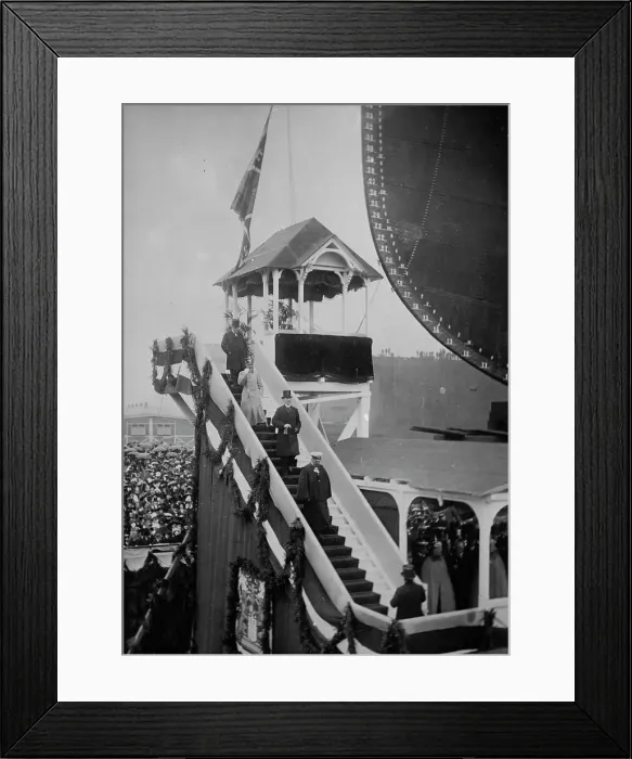 Framed Print : Kaiser leaving stand after christening of Imperator, 1912. Creator: Bain News Service Framed Print : Kaiser leaving stand after christening of Imperator, 1912. Creator: Bain News Service