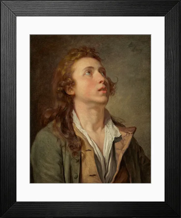 Framed Print : Study Of A Young Man, c1760. Creator: Jean-Baptiste Greuze Framed Print : Study Of A Young Man, c1760. Creator: Jean-Baptiste Greuze