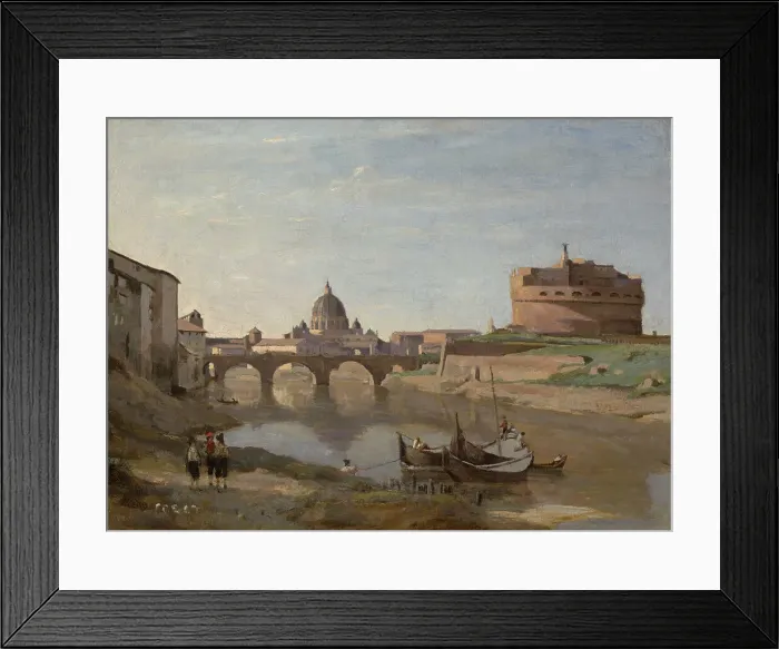 Framed Print : Castel Sant'Angelo, Rome, c1830-32. Creator: Jean-Baptiste-Camille Corot Framed Print : Castel Sant'Angelo, Rome, c1830-32. Creator: Jean-Baptiste-Camille Corot