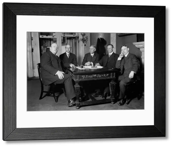 Framed Print : Ollie James, J.M. Waller, John R. Downing, J.C. Utterback, Capt. C.C. Calhoun, between c1910-c1915. Creator: Bain News Service Framed Print : Ollie James, J.M. Waller, John R. Downing, J.C. Utterback, Capt. C.C. Calhoun, between c1910-c1915. Creator: Bain News Service