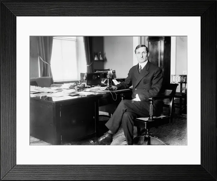 Framed Print : Sec'y. McAdoo at desk, 1913. Creator: Bain News Service Framed Print : Sec'y. McAdoo at desk, 1913. Creator: Bain News Service