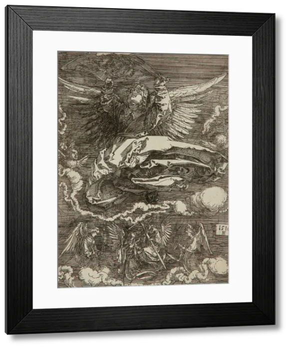 Framed Print : Sudarium Spread Out By An Angel, 1516. Creator: Albrecht Durer Framed Print : Sudarium Spread Out By An Angel, 1516. Creator: Albrecht Durer