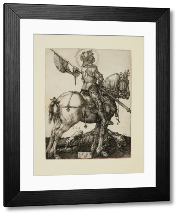 Framed Print : Saint George On Horseback, 1505-08. Creator: Albrecht Durer Framed Print : Saint George On Horseback, 1505-08. Creator: Albrecht Durer