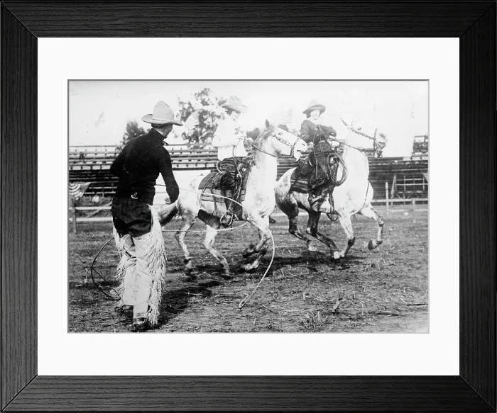 Framed Print : Rodeo Riders, L.A. between c1910 and c1915. Creator: Bain News Service Framed Print : Rodeo Riders, L.A. between c1910 and c1915. Creator: Bain News Service