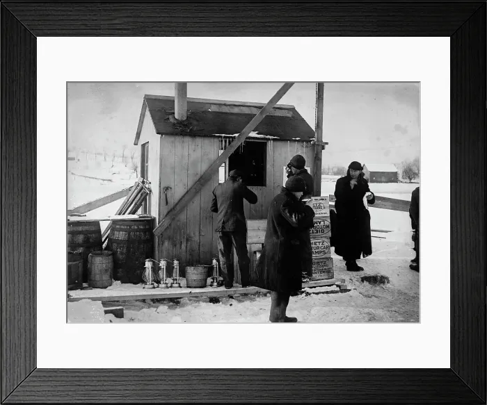 Framed Print : Soup-house for ice-cutters, between c1910 and c1915. Creator: Bain News Service Framed Print : Soup-house for ice-cutters, between c1910 and c1915. Creator: Bain News Service