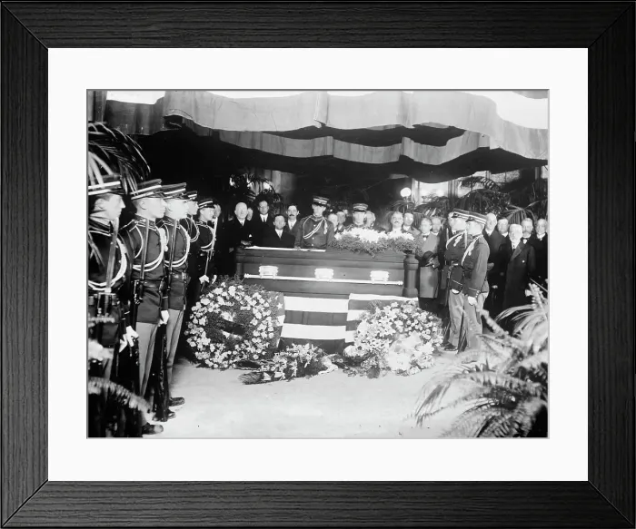 Framed Print : Vice Pres't. Sherman lying in state, 1912. Creator: Bain News Service Framed Print : Vice Pres't. Sherman lying in state, 1912. Creator: Bain News Service