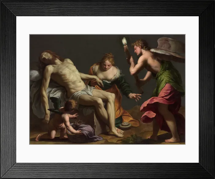 Framed Print : Lamentation Over The Body Of Christ, c1645-50. Creator: Alessandro Turchi