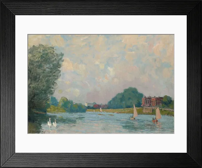 Framed Print : The Thames At Hampton Court, 1874. Creator: Alfred Sisley Framed Print : The Thames At Hampton Court, 1874. Creator: Alfred Sisley