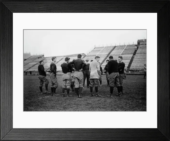 Framed Print : Instructing Yale football team, between c1910 and c1915. Creator: Bain News Service Framed Print : Instructing Yale football team, between c1910 and c1915. Creator: Bain News Service