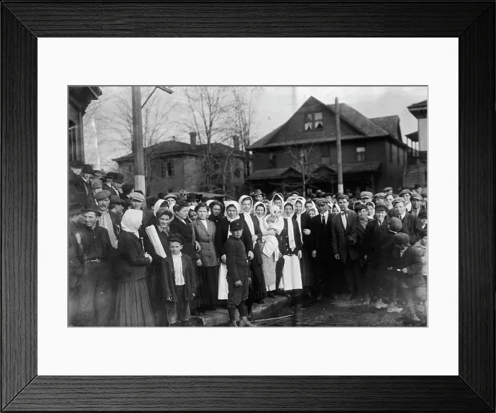Framed Print : Strikers at Auburn - April 13, 1913. Creator: Bain News Service Framed Print : Strikers at Auburn - April 13, 1913. Creator: Bain News Service