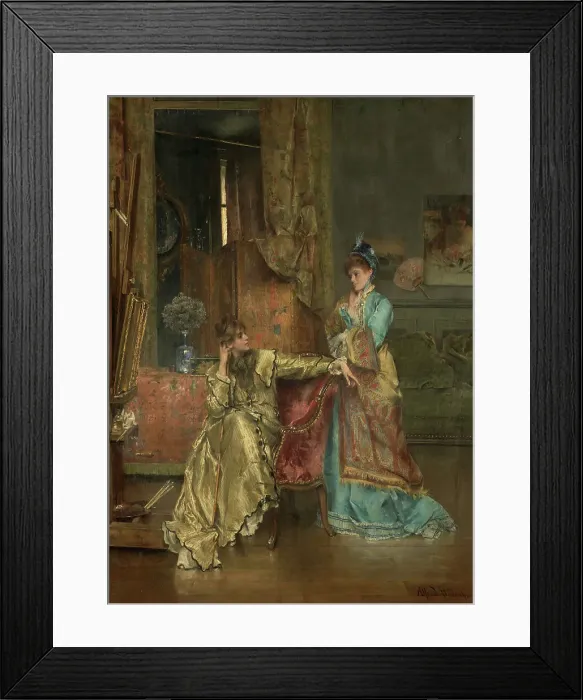 Framed Print : The Visit, c1870. Creator: Alfred Stevens Framed Print : The Visit, c1870. Creator: Alfred Stevens