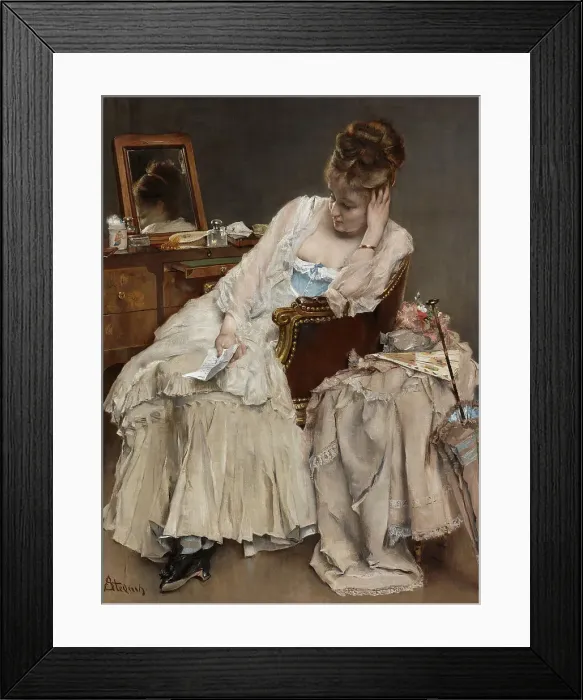 Framed Print : Memories And Regrets, c1874. Creator: Alfred Stevens Framed Print : Memories And Regrets, c1874. Creator: Alfred Stevens