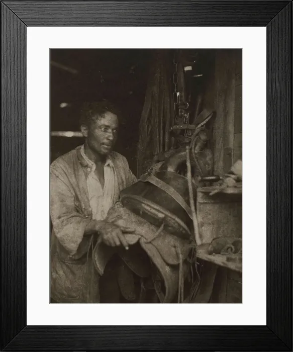 Framed Print : Man With A Saddle, c1920s. Creator: Doris Ulmann Framed Print : Man With A Saddle, c1920s. Creator: Doris Ulmann