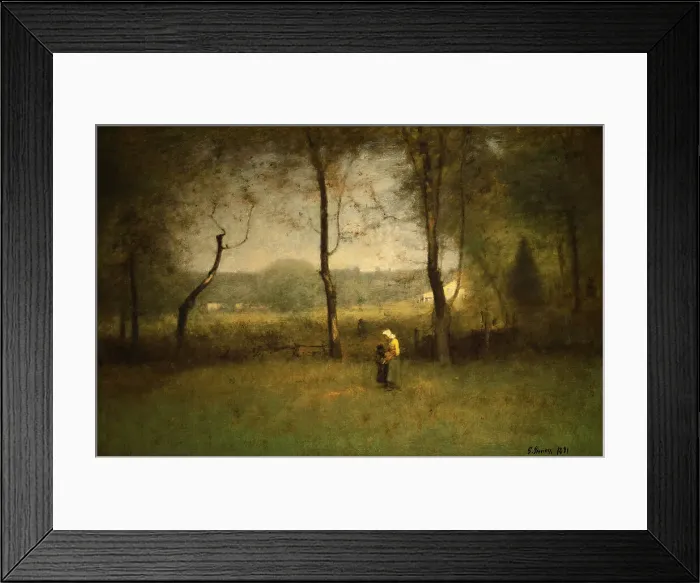 Framed Print : Wood Gatherers: An Autumn Afternoon, 1891. Creator: George Inness Framed Print : Wood Gatherers: An Autumn Afternoon, 1891. Creator: George Inness