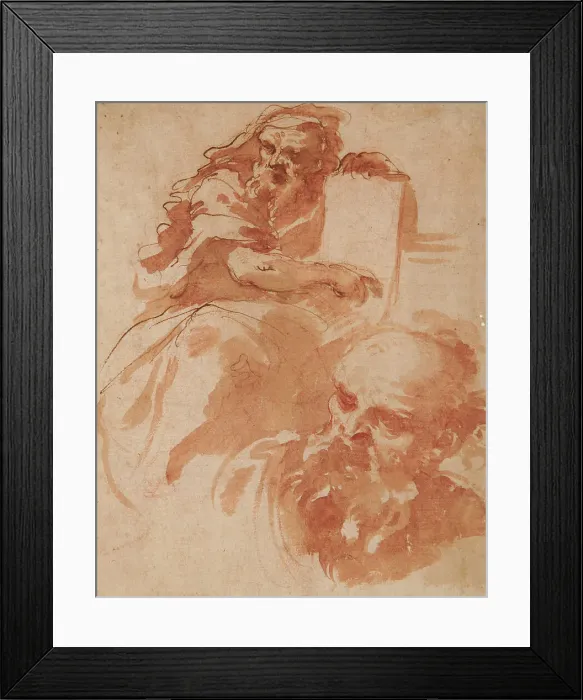 Framed Print : Recto: Seated Prophet, c1677-78. Creator: Domenico Maria Canuti Framed Print : Recto: Seated Prophet, c1677-78. Creator: Domenico Maria Canuti