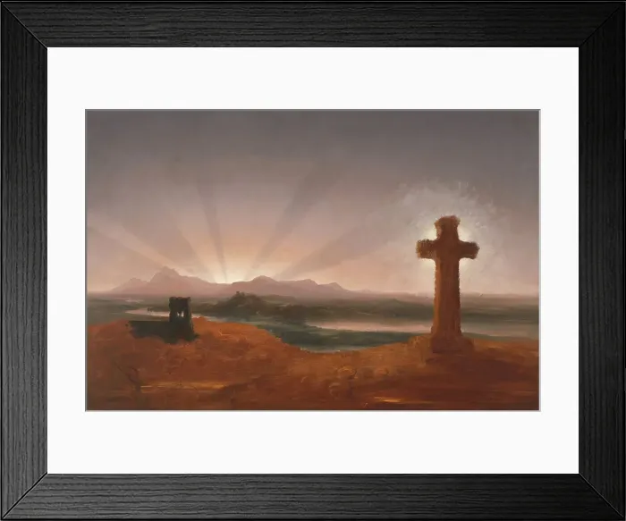 Framed Print : Cross at Sunset, 1848. Creator: Thomas Cole