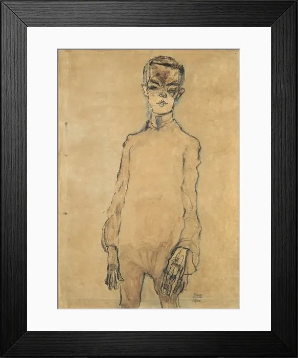 Framed Print : Self-Portrait, 1910. Creator: Egon Schiele Framed Print : Self-Portrait, 1910. Creator: Egon Schiele