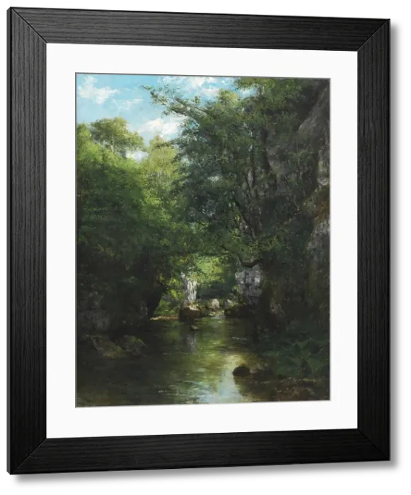 Framed Print : The Water Stream, La Brème, 1866. Creator: Gustave Courbet Framed Print : The Water Stream, La Brème, 1866. Creator: Gustave Courbet