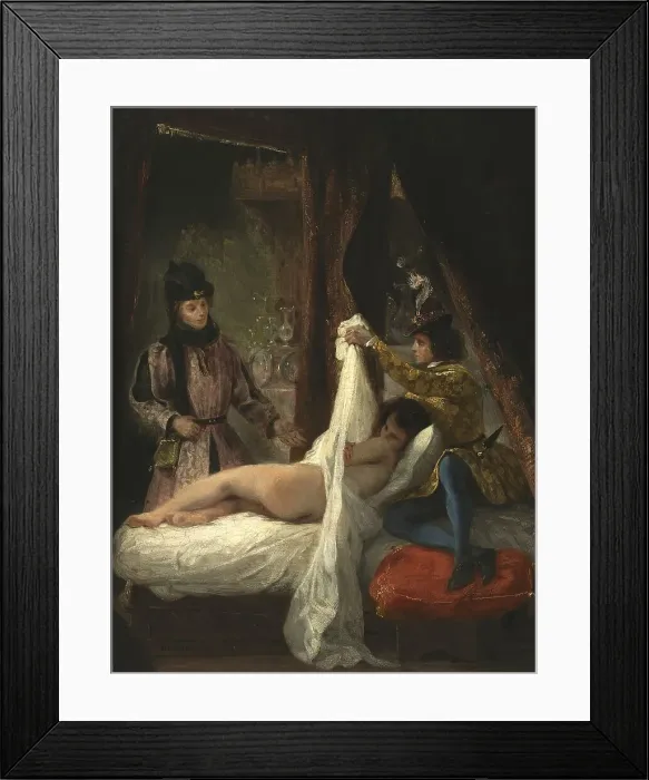 Framed Print : The Duke of Orleans showing his Lover, 1825. Creator: Eugene Delacroix Framed Print : The Duke of Orleans showing his Lover, 1825. Creator: Eugene Delacroix