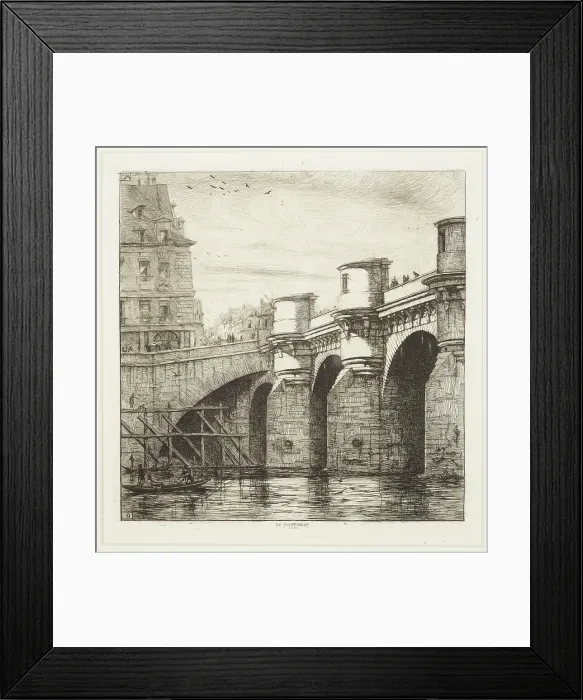 Framed Print : Le Pont-Neuf, c.1861. Creator: Charles Meryon Framed Print : Le Pont-Neuf, c.1861. Creator: Charles Meryon