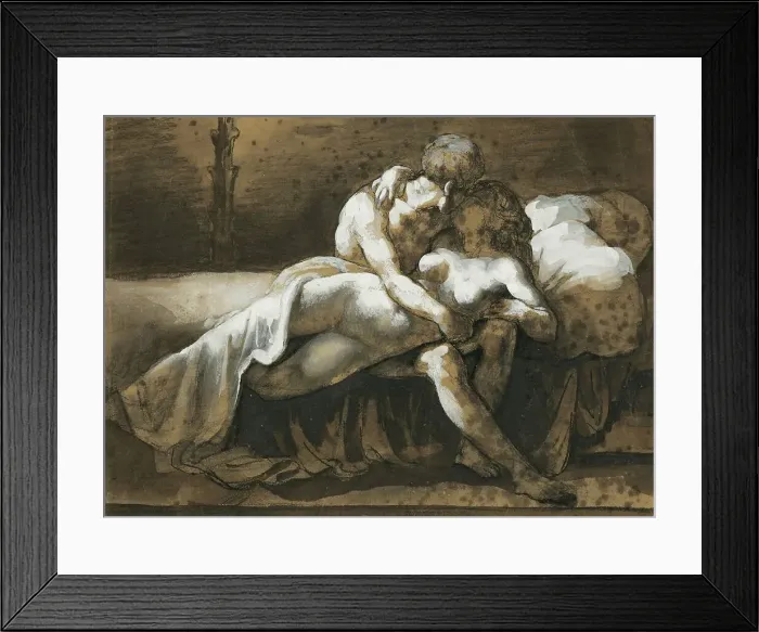 Framed Print : The Kiss, 1816. Creator: Theodore Gericault Framed Print : The Kiss, 1816. Creator: Theodore Gericault