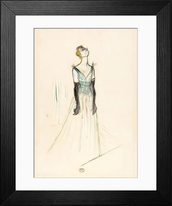 Framed Print : Yvette Guilbert, 1893. Creator: Henri de Toulouse-Lautrec Framed Print : Yvette Guilbert, 1893. Creator: Henri de Toulouse-Lautrec