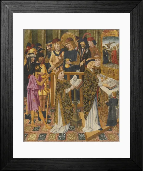 Framed Print : Pilgrims Mass, 1450. Creator: Circle of Jaume Huguet Framed Print : Pilgrims Mass, 1450. Creator: Circle of Jaume Huguet