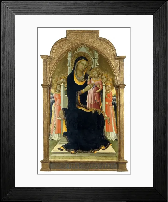 Framed Print : The Virgin and Child enthroned with six Angels, 1415. Creator: Lorenzo Monaco Framed Print : The Virgin and Child enthroned with six Angels, 1415. Creator: Lorenzo Monaco