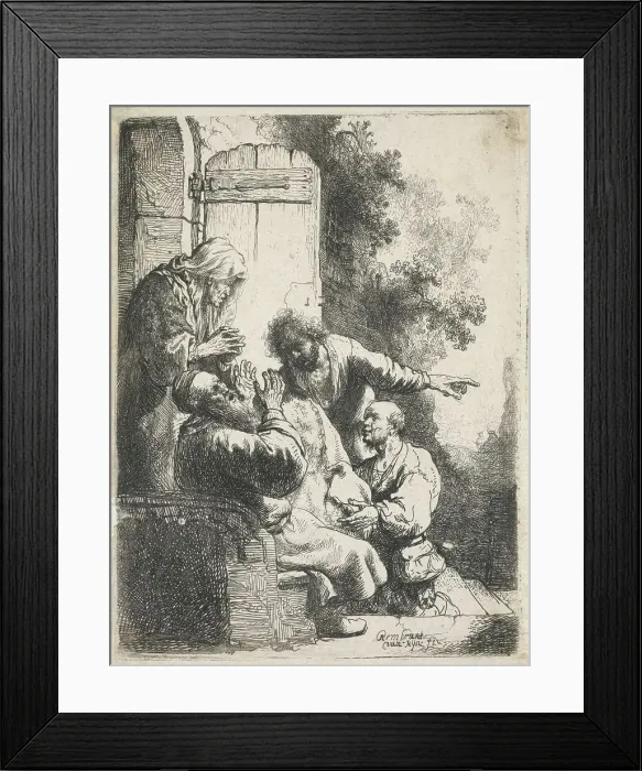 Framed Print : Joseph's coat brought to Jacob, c.1633. Creator: Rembrandt Harmensz van Rijn Framed Print : Joseph's coat brought to Jacob, c.1633. Creator: Rembrandt Harmensz van Rijn