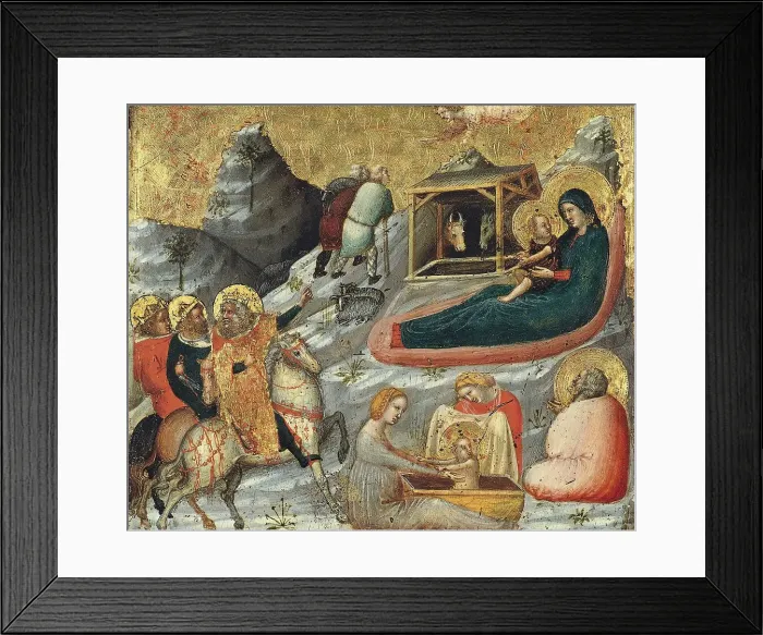 Framed Print : The Nativity and other Episodes from the Childhood of Christ, 1330. Creator: Pietro da Rimini Framed Print : The Nativity and other Episodes from the Childhood of Christ, 1330. Creator: Pietro da Rimini