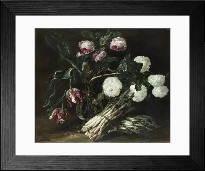 Framed Print : Vase of Flowers and Two Bunches of Asparagus, 1650. Creator: Jan Fyt Framed Print : Vase of Flowers and Two Bunches of Asparagus, 1650. Creator: Jan Fyt