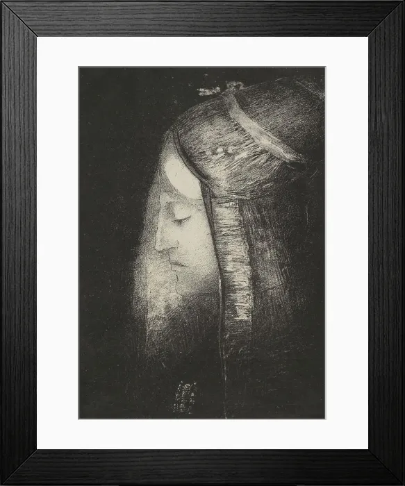 Framed Print : Profil de lumière (Profile of light), 1886. Creators: Odilon Redon, Lemercier et Compagnie Framed Print : Profil de lumière (Profile of light), 1886. Creators: Odilon Redon, Lemercier et Compagnie