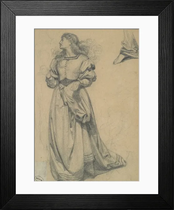 Framed Print : Study for female figure in engraved illustration to Amor Mundi, (c1865). Creator: Frederick Augustus Sandys Framed Print : Study for female figure in engraved illustration to Amor Mundi, (c1865). Creator: Frederick Augustus Sandys