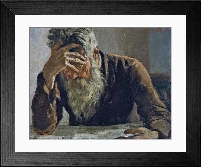 Framed Print : The Reader, 1885. Creator: Ferdinand Hodler