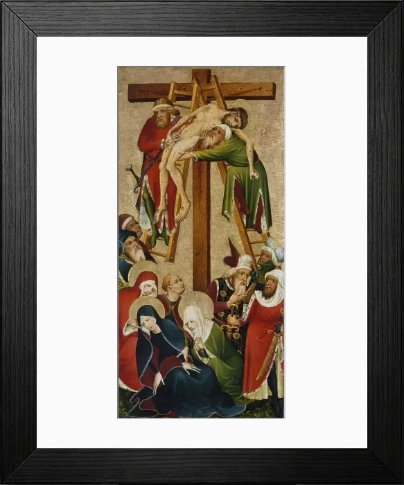 Framed Print : The Descent from the Cross (recto), 1420. Creator: Anon Framed Print : The Descent from the Cross (recto), 1420. Creator: Anon