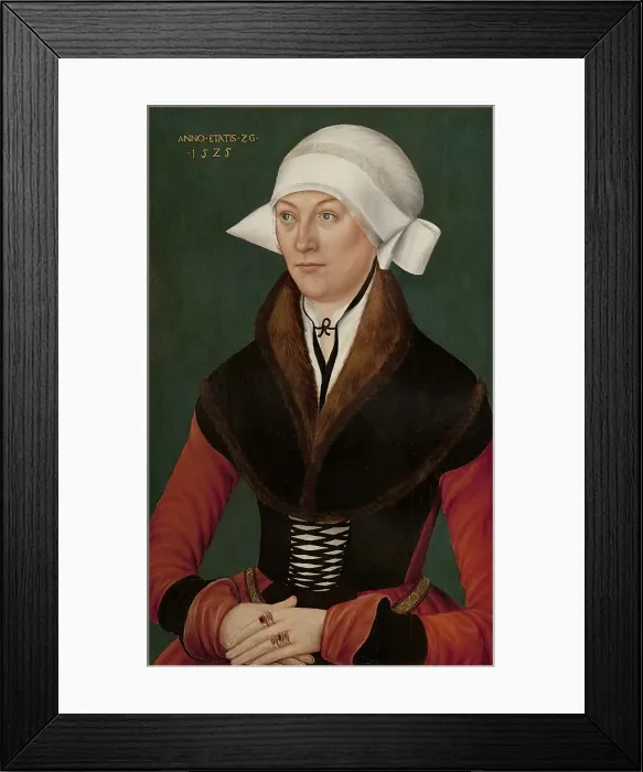 Framed Print : Portrait of a Woman aged Twenty-six, 1525. Creator: School of Lucas Cranach the Elder