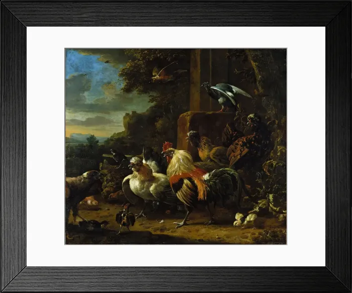 Framed Print : Landscape with Poultry and Birds of Prey, unknown date. Creator: Melchior d'Hondecoeter Framed Print : Landscape with Poultry and Birds of Prey, unknown date. Creator: Melchior d'Hondecoeter