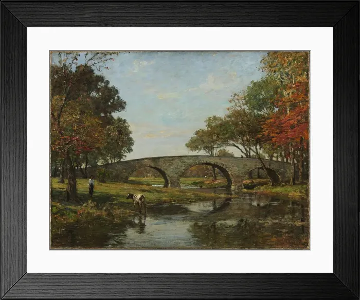 Framed Print : The Old Bridge, 1890. Creator: Theodore Robinson