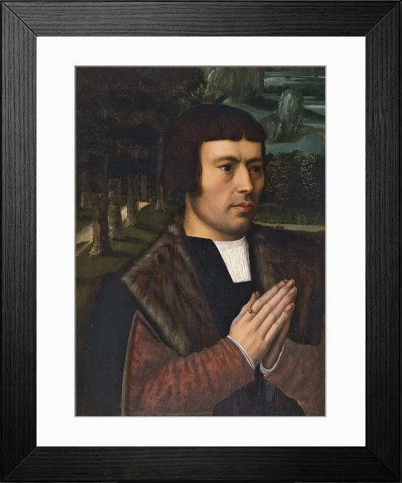 Framed Print : Gentleman Praying, 1525. Creator: Ambrosius Benson Framed Print : Gentleman Praying, 1525. Creator: Ambrosius Benson